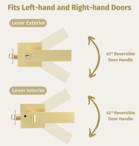 Entry Door Handle Lever And Deadbolt Combo Set With Heavy Duty Locking Levers Single Cylinder Deadbolt For Left Or Right Handed Doors