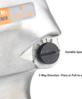 Pro Hustle 1/2 Inch Square Drive Air Impact Wrench packing showing variable speed dial and direction control features.