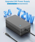 24V 3A Power Supply Adapter 72W AC To DC Converter 100-240V Input 50 60Hz With 5.5x2.1mm Barrel Plug