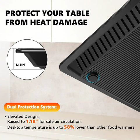 Electric Warming Tray For Parties And Buffets 4 In 1 Modular Food Warmer Mat With 10 Temperature Settings and vent design