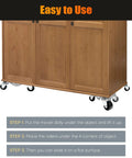 Cabinet on 4 Pack Steel Tri Dolly Set with 3 wheel furniture movers for heavy lifts up to 220 lbs each, heavy duty steel construction