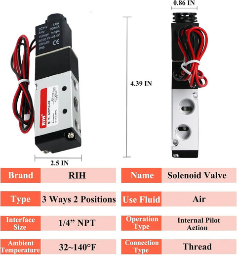 Heavy Duty Aluminum Solenoid Valve 4V210-08 5 Way 2 Position Pilot-Operated Electric Valve With One Quarter Inch NPT Connections view