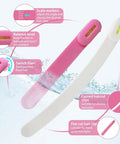 Pink Cordless Hair Trimmer Kit For Women To Snip Split Ends And Trim Bangs Or Bobs At Home With Professional Stainless Steel Blades Easy DIY Haircut Tool For Layers And Touch Ups Perfect Gift Idea, featuring scale markers and level balance.