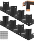 Beefy 8 Pack Workbench Corner Brackets Kit For DIY Tables And Shelves, 2x4 Steel L Brackets with screws, installed view included