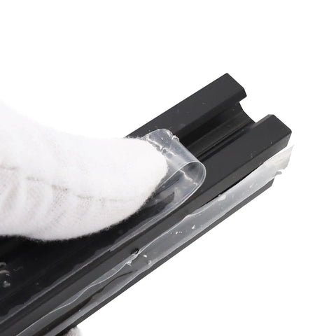 Close-up of a Two Pack 300mm 2020 Series V Slot Aluminum Extrusion Profile with protective film being peeled off