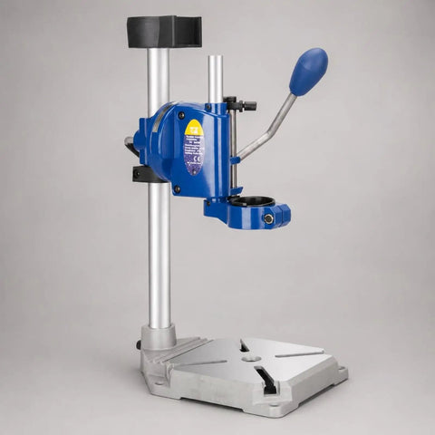 Drill Press Stand with Adjustable Depth Control and Vertical Support, Double Hole Aluminum Base, hand drill mount for steady drilling.
