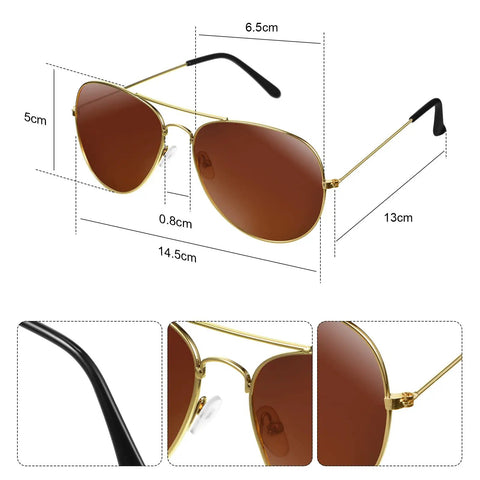 Brown sunglasses from 70s Disco Costume Set For Men With Vintage 60s Look Includes Shirt Afro Wig Gold Necklace Sunglasses And Hippie Style For Halloween Party Cosplay Outfit