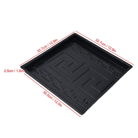 Black ABS concrete mold for DIY projects, 32.7x32.7 cm, plastic garden pavement mold for walkways pathways and home outdoor decor.