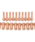 20 Pack Plasma Cutter Consumables For Eastwood Versa Cut 60A Torch CB70 Setup showing heavy duty copper nozzles and swirl rings.