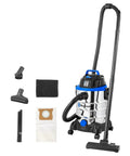 Six Gallon Stainless Steel Wet and Dry Shop Vacuum With 3 Peak HP Motor Onboard Accessory Storage Dust Sealed Switch Locking Hose