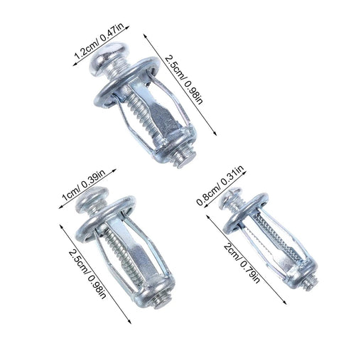 35 Piece Expansion Screw And Petal Nut Kit M4 M5 M6 For Hollow Walls Plasterboard Iron Skin Metal Fasteners Heavy Duty Nut Anchors For DIY Furniture Assembly And Home Repairs, silver metal anchors