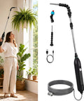 Woman using Super Handy High Reach Plant Waterer for indoor plants with telescoping wand and spray nozzle