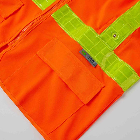 Badass Ansi Class 2 High Visibility Safety Vest With 16 Bright Led Lights And Wide Reflective Panels Heavy Duty Front Zipper Spacious Storage Pockets Neon Orange Bulk Pack For Hardworking Site Crews