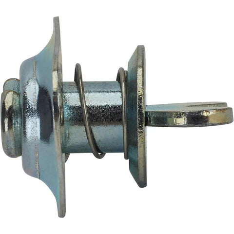 Heavy Duty Steel Quarter Turn Fasteners With Self Ejecting Thumb Tab For Slick Panel Swaps And Quick Release Half Inch Grip Toolless Butterfly Latch 10 Pack Set side view showing spring and thumb tab mechanism.