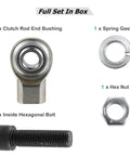 Clutch Rod Permanent Repair Kit For Ford F Series Trucks 1987 To 2010 F150 F250 F350 F450 F550 Powerstroke Bronco Replaces Worn Rod End Bushings And Pin With Durable Steel Heim Joint, full set with bushing, gasket, nut, and bolt