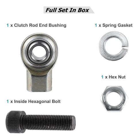 Clutch Rod Permanent Repair Kit For Ford F Series Trucks 1987 To 2010 F150 F250 F350 F450 F550 Powerstroke Bronco Replaces Worn Rod End Bushings And Pin With Durable Steel Heim Joint, full set with bushing, gasket, nut, and bolt