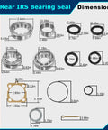 Dimensions of VW Rear IRS Bearing Kit With Seals For Both Rear Swing Axles Ready-To-Go Drop-In Repair For Type 1 Bug 1968-1979