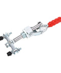 Ultimate Double Ended Iron Push Pull Clamp For Welding Jobs And Metal Shaping Tasks Offers Secure Grip With Adjustable Rubber Heads For Vertical Or Horizontal Use In Any Heavy Duty Shop Setting - red handle and rubber tips