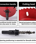 Bi Metal Hole Saw Set M42 HSS Ten Diameters 75mm Through 120mm Heavy Duty Cutters with Connection Handle and Cutting Head