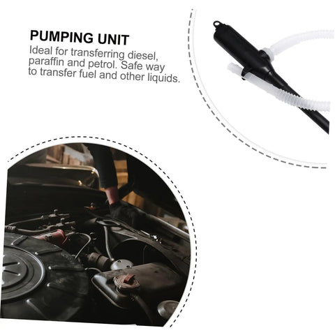 Electric Oil Pump For Fast Fuel Transfer And High Flow Siphon Pump For Quick Liquid Extraction In Vehicles And Equipment Durable Lightweight And Easy To Use, black hose unit