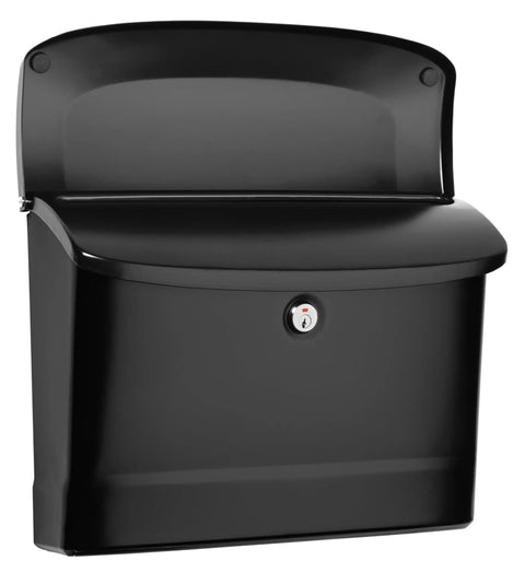 Locking Wall Mounted Mailbox for Outdoor Use in Black, Tough as Nails Heavy Duty Galvanized Steel, Weatherproof and Rust Resistant