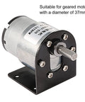 37mm DC motor bracket kit securing a geared motor for robotics projects