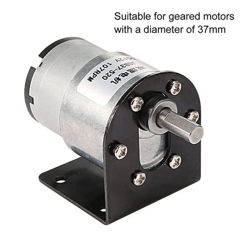 37mm DC motor bracket kit securing a geared motor for robotics projects