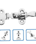 Stainless Steel Marine Catch Latch And Hasp Lock Set Silver 11.5x4.9cm For Boat Cabinets With Saltwater Resistance And Durable Heavy Duty Toggle Clamp Style Installation For Secure Seaworthy Doors, front view