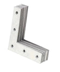 Stack of 80mm L Shaped Flat Stainless Steel Corner Brackets For Shelves And Cabinets with pre-drilled holes