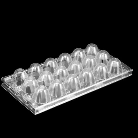 Stackable 100 Pack Plastic Egg Cartons For Quail Eggs 18 Grid Clear PVC Reusable Durable Bulk Buy For Farm Market Or Home Kitchen