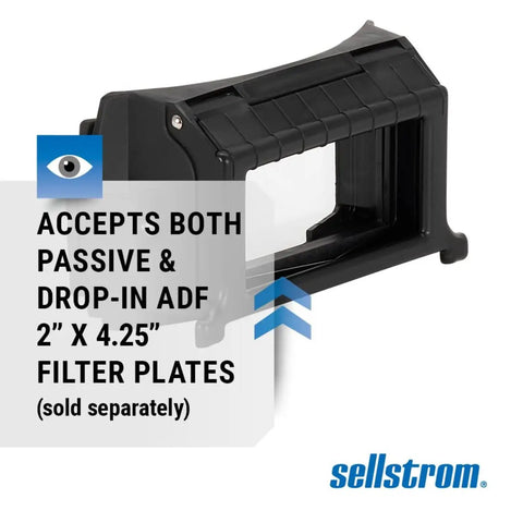 Flip Front Adapter For Welding Helmets With Nylon Lift Front Retainer, accepts passive and drop-in ADF 2 x 4.25 inches