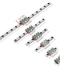 Beefy 9mm Linear Rail Kit With Mini Bearing Steel Slide Rail And Block 100mm Length 4 Point Load Bearing Design Ball Retainer