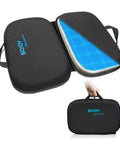 Sojoy Gel Comfort Foldable Seat Cushion With Memory Foam For Tailbone Support Relieves Pressure, showing a portable, breathable black cushion.