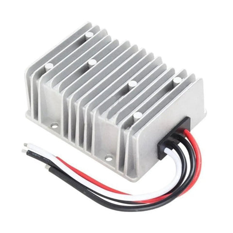 Beefy DC 48V To 36V Step Down Converter Waterproof Voltage Regulator Module for EV Trucks, showing aluminum cooling fins.