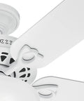 Close-up of blades on Astoria 52 Inch White Ceiling Fan With LED Light Kit And Pull Chain Quiet Multi Speed Whisper Wind Motor