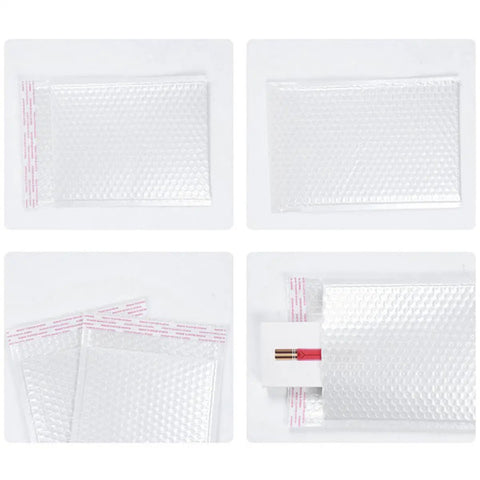 White Pearlized Bubble Mailers 14x16 Inch With 4 Inch Flap Waterproof Shockproof Padded Envelopes assorted showing mailer design