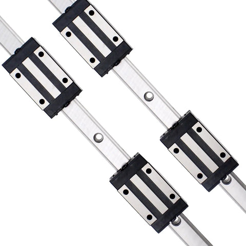 300mm Linear Rail Kit With 2 Rails And 4 HGH15CA Carriage Blocks For CNC Machines, precision HGR15, rust-resistant steel