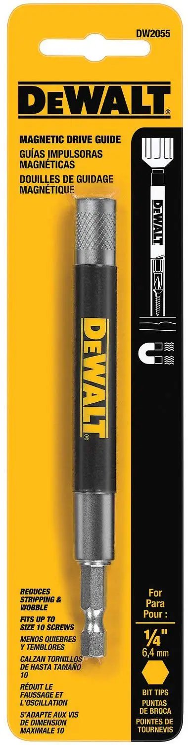 Magnetic Bit Tip Holder Set With Self Retracting Guide Sleeve Keeps Screws In Place Fits Up To Size 10 Screws Heavy Duty Magnetic Tool Accessory 3 Pack Pro Grade For On The Job on yellow packaging