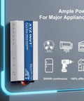 3500W Pure Sine Wave Inverter 48V DC To 110V 120V AC With Dual Outlets, hardwire terminal against blue-lit background