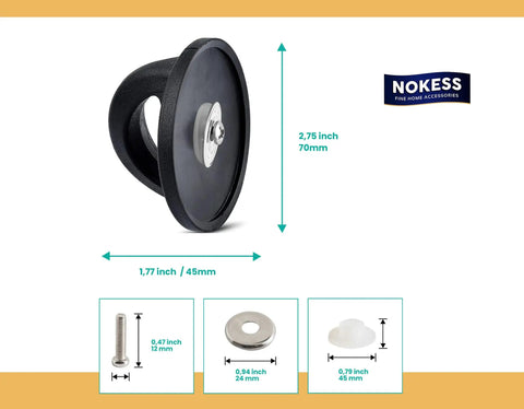 Universal Slow Cooker Lid Knob Replacement With Screw Kit, shown with dimensions and included parts, heat-resistant bakelite handle.