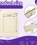 Product size diagram for Twenty Pack Unfinished Wooden Picture Frames For 4X6 Photos with dimensions and cutouts.