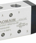 4R210-08 Hand Lever Air Valve with Mufflers, 5 Way 2 Position Manual Pneumatic Control Valve, one quarter inch port