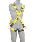 Cross Over Fall Protection Harness With Front Back And Side D Rings Pass Thru Leg Buckles 420 Lb Capacity Universal Fit Yellow Navy Gear