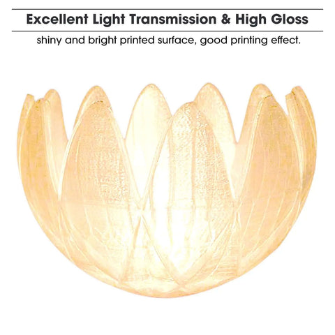 White translucent 3D printed bowl illustrating PETG 1.75mm filament's excellent clarity and high gloss finish.