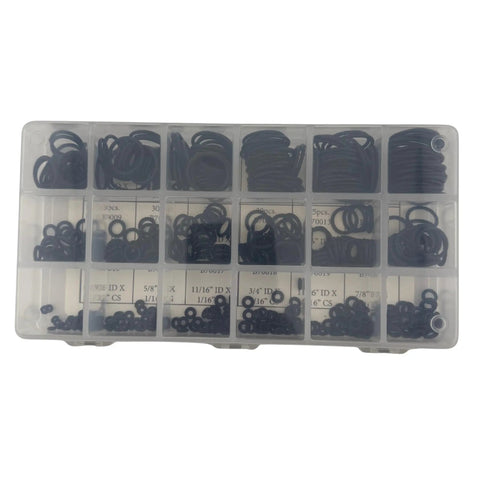 450 Piece O-Ring Kit AS568-003 To 020 Buna N NBR 70A Seals Set With 18 Sizes From 1/16 Inch ID Oil And Fuel Resistant Small Inch O-Rings For Hydraulic Pneumatic Automotive Sealing Case Included