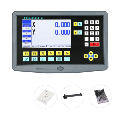 Pro Grade Precision Linear Scale Encoder for Lathe and Milling Machines Multilingual 2 Axis Digital Readout DRO With Big LCD Display