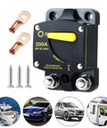 Heavy Duty Circuit Breaker With Manual Reset Switch For 12V And 48V DC Trolling Motors Marine Rv Electronics featuring weatherproof design.