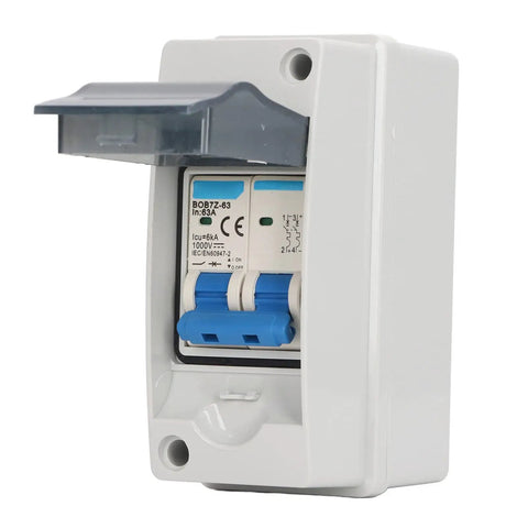 Transparent Cover DC Miniature Circuit Breaker for Solar PV System, 63A 1000V Isolator Disconnect Switch with IP65 rating