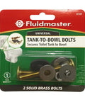 Rock Solid Brass Tank To Bowl Bolt Kit With Thick Washers And Heavy Duty Nuts foolproof universal fit, includes 2 bolts and washers.