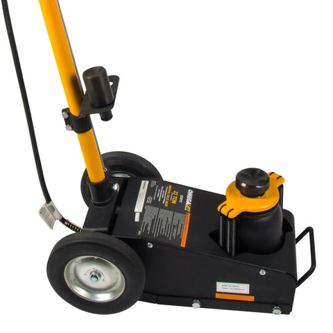Heavy Duty Air Driven Axle Jack With Self Returning Springs For Rapid Capacity Lifts And Built In Bypass System To Move Tons Of Metal Without Breaking A Sweat In Any Shop